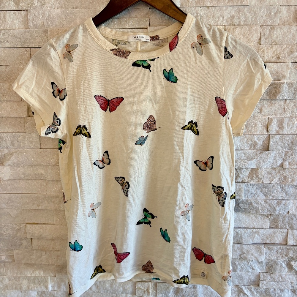 Rag & Bone Butterfly Print T-Shirt